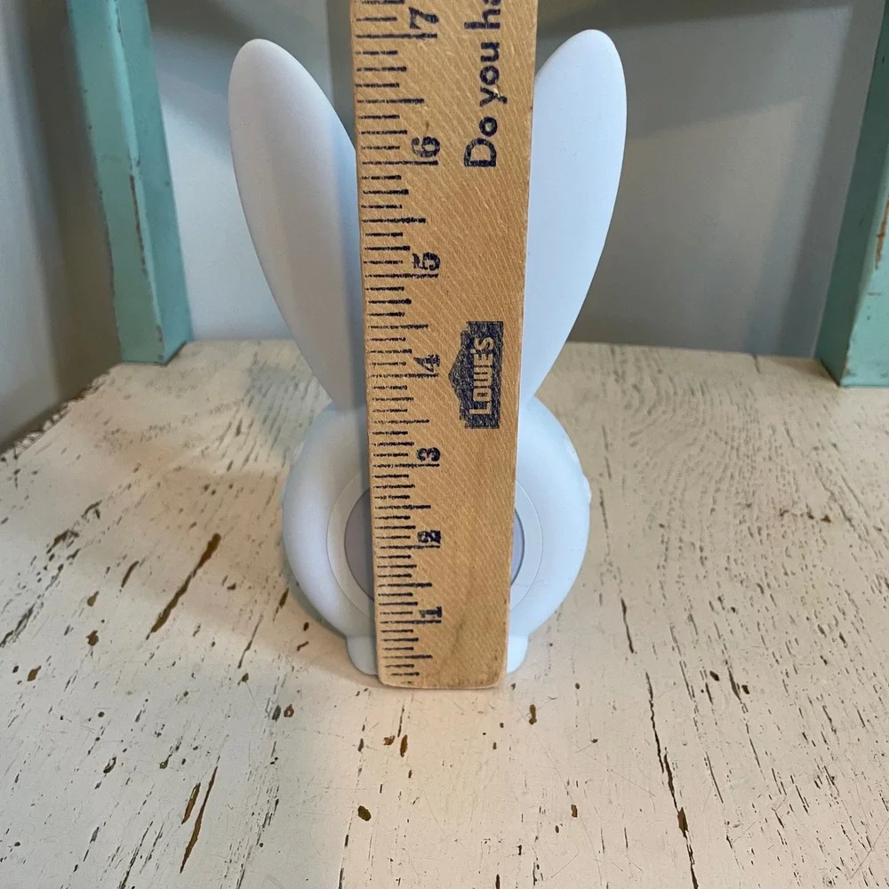 Anmones Bunny Alarm Clock Blue Silicone Digital LED Night Light USB Cute Charger